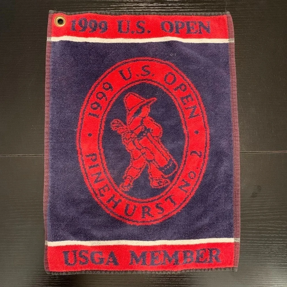 Vintage 1999 US Open Pinehurst No. 2 Golf Towel USGA Member Red/Blue